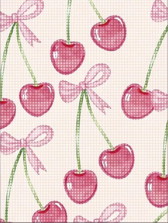 Cherry & Ribbon Print — diamond painting