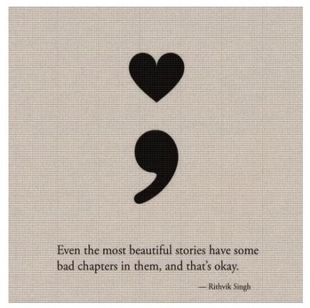 "Semicolon — Bad Chapters" — diamond painting